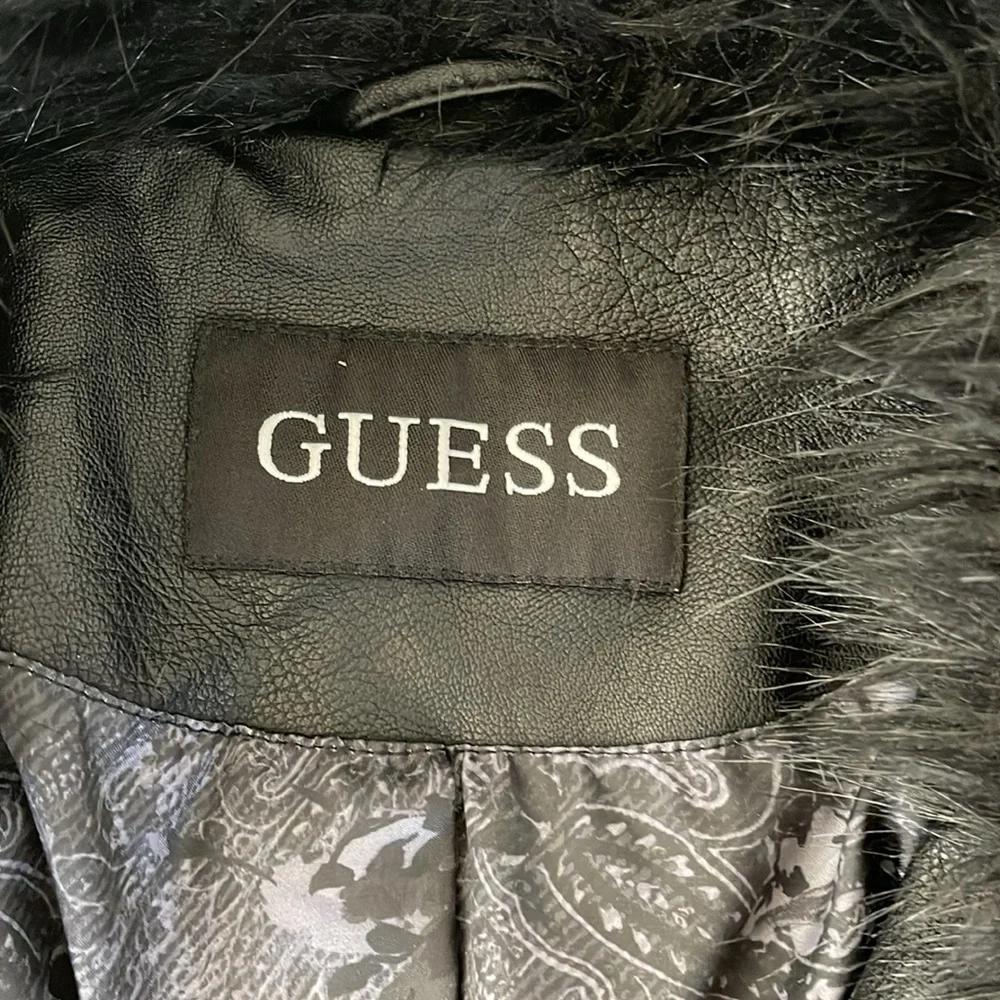 Guess Asymmetrical Moto Style Jacket Sz L - Picture 7 of 10